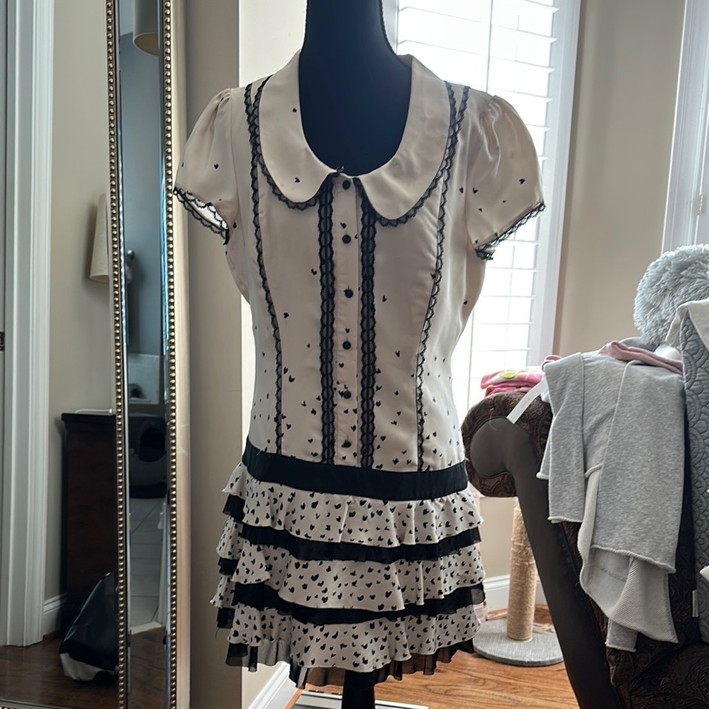 bebe Black and White Mini Dress